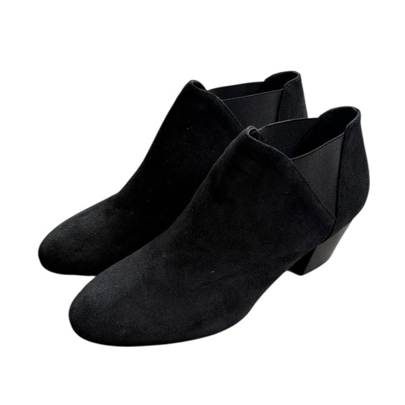 Aquatalia Fleurette Suede Ankle Bootie Black Size 8‎ MSRP $375 Italy - Picture 1 of 8